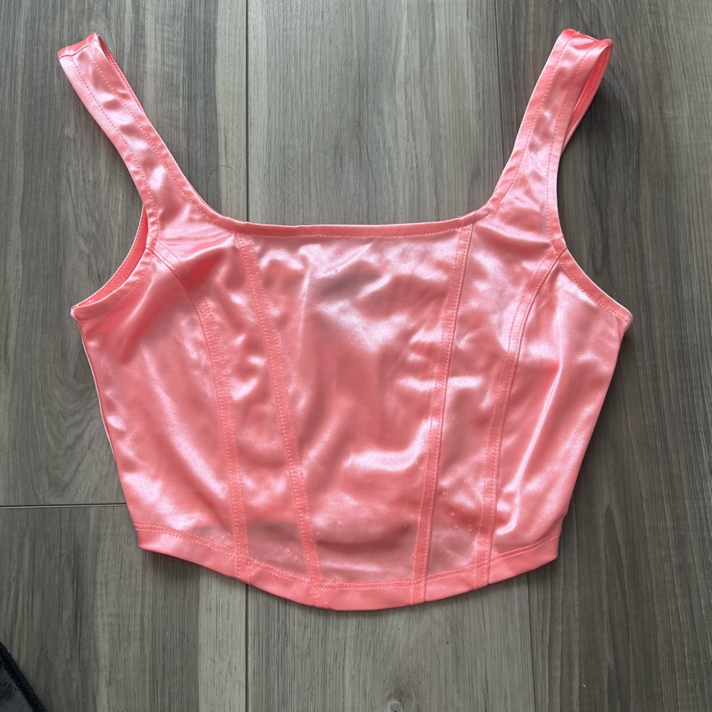 Coral Pink Satin Women's Top